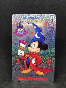 844[東京ディズニーランド10周年記念]未使用テレホンカード　ミッキーマウス