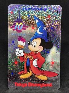 884[東京ディズニーランド10周年記念]未使用テレホンカード　ミッキーマウス