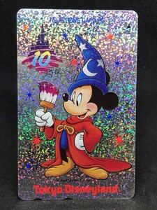 878[東京ディズニーランド10周年記念]未使用テレホンカード　ミッキーマウス