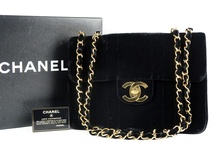 【超美品】CHANEL シャネル ベルベットマドモアゼル Wチェーン ショルダーバッグ ベロア ココマーク ターンロック ゴールド金具【A201】_画像1