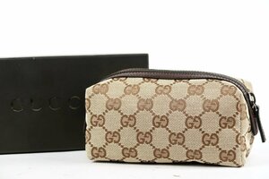 【新品同様・未使用】GUCCI グッチ GGキャンバス ポーチ 小物入れ 29596・205027【MN11】