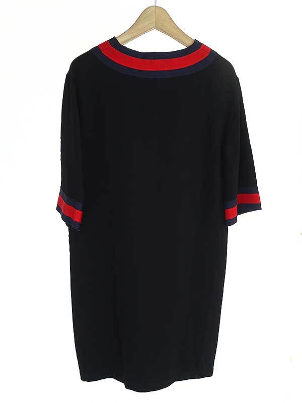 GUCCI グッチ 19AW Vネックラインレーヨンワンピース ブラック 36