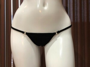 【新品】超ローライズ（ハイレグ）サイドストリングセクシーショーツ（黒リング）