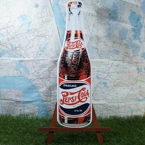新品★インテリア雑貨★【ブリキ看板】Pepsi-Cola／ペプシ・コーラ　ボトル型　-2-