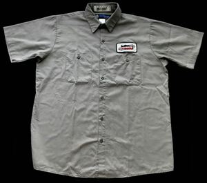 80s ヴィンテージ Uni Weave ワークシャツ 企業ロゴ 襟芯入り　　ワッペン付き SOCAL ルード ガレージ 80年代 ヴィンテージ 玉5845
