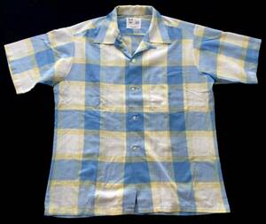 70s ヴィンテージ N＋N XI EAST ボックスシャツ チェックシャツ　　襟芯入り 70年代 ビンテージ vintage 半袖シャツ 玉5865