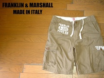 FRANKLIN & MARSHALLカーゴショートパンツXL美品ミリタリーステンシル正規フランクリンアンドマーシャルヒーローインターナショナル_画像1