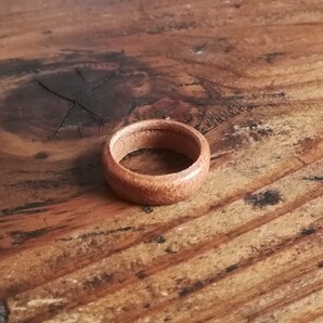 ハンドメイド レザーリング 継ぎ目なし タンニン 15号位