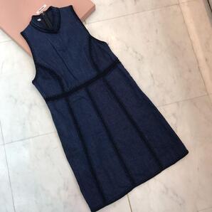 ☆美品☆miumiu ワンピース デニム ノースリーブ スタンドカラー