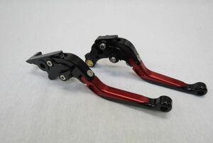 Honda レブル NS-1 GROM CBR400R/CB400F/400X 2013-2019 可倒式 ダブルビレットレバー 黒×赤 【ae-cb400r-9】