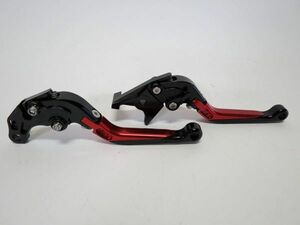 GSX400F/750 GSF600S GS500E/500F K4 ビレットレバー ロング 黒×赤 【ae-gsx400f-8】