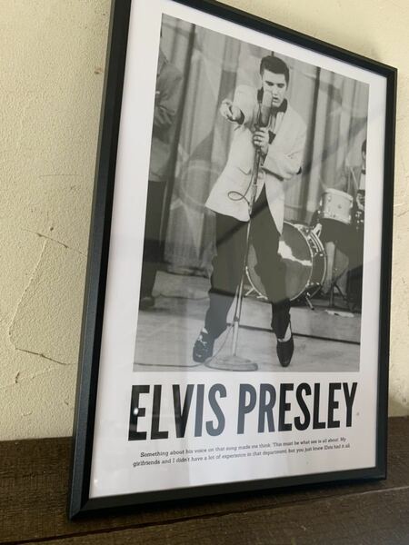 ELVIS PRESLEY エルビス A4 ポスター 額付き 送料込み rockabilly 50s Ⅴ