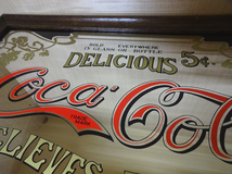 コカ・コーラ パブミラー 40.5×31cm Coca Cola コカコーラ 木製 壁掛け 鏡 オールド アメリカン雑貨 看板 札幌市 白石区_画像3