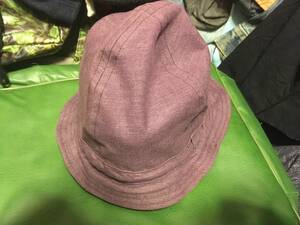 2202ファティーPHATEE WEARヘンプHEMP混ファーブルFABREツバ短バケットHATハット帽子リネン麻PURPLE紫パープル