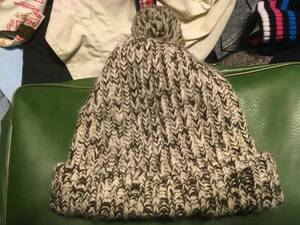 2112UK英国イギリス製ハイランドHIGHLAND2000ボンボン付ウールWOOLミックスMiXニットCAPキャップ帽子ワッチ