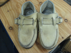 1709OLD Old W double ring moccasin shoes shoes boots USED old clothes 