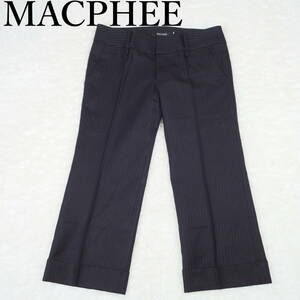 L0254*MACPHEE*マカフィー*レディースパンツ*サイズ40*紺×ストライプ*