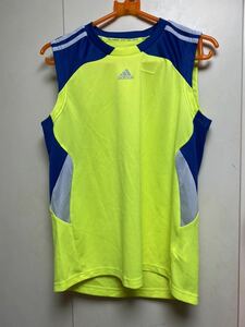  postage cheap Speed shipping! superior article * Adidas tank top shirt yellow *S size jo silver g land training mountain climbing tore Ran marathon 