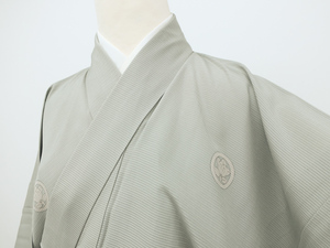 《古美術京松》【1000円~】【着物】 男物 夏物 着物 無地 五つ紋 夏 身丈約147cm 裄丈約69cm K-385