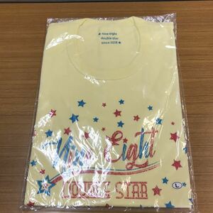 57 nine eight ナインエイト　double star 黄　サイズL ロゴ　Tシャツ 20220830