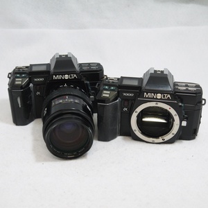 ジャンク品・保管品 MINOLTA ミノルタ フィルムカメラ ボディ2台 レンズ1本 a7000 AF ZOOM 35-105mm 1:3.5(22)-4.5 動作未確認 ダメージ大