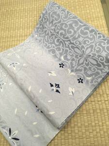 【参考上代38.9万円】某高級問屋別注品 ウィリアムモリスの意匠 お洒落九寸名古屋帯 スリーシーズン使用可 未仕立て お仕立ても
