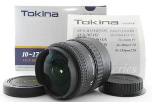 トキナー Tokina AT-X 107 DX FISHEYE 10-17mm F3.5-4.5 フィッシュアイ レンズ キャノン EFマウント用 元箱付き [美品] #597