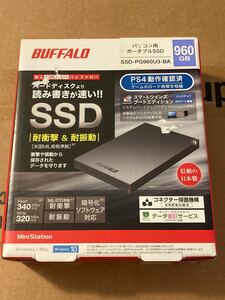 バッファロー USB ポータブルSSD 960GB 日本製 PS5 PS4 外付けSSD ブラック 1TB クラス