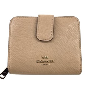 ♪♪ COACH コーチ レディース ２つ折り財布 ベージュ やや傷や汚れあり