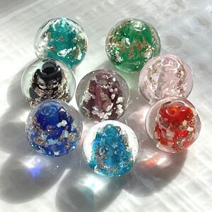 蓄光 とんぼ玉 10mm 8色8個×2セット トンボガラス アクセサリーパーツ ハンドメイド