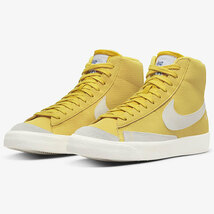 新品 NIKE BLAZER MID '77 ナイキ ブレーザー イエロー ホワイト スニーカー スウッシュ ストリート カジュアル 黒タグ 27.5cm 正規品_画像2