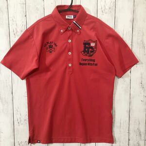 [FILA GOLF] filler Golf рубашка-поло с коротким рукавом мужской M красный вышивка прекрасный товар бесплатная доставка!