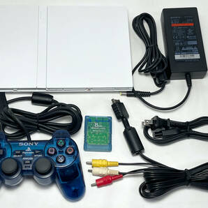 メンテ清掃 円周キズ対策 新品レンズ PS2 SCPH-75000 薄型 セット コントローラー メモリーカード 本体 PlayStation2 整備 オーバーホール