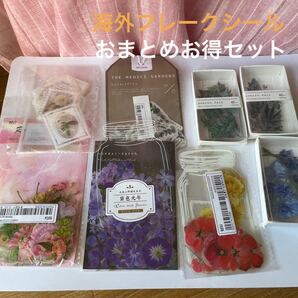 海外フレークシール セット 花 植物