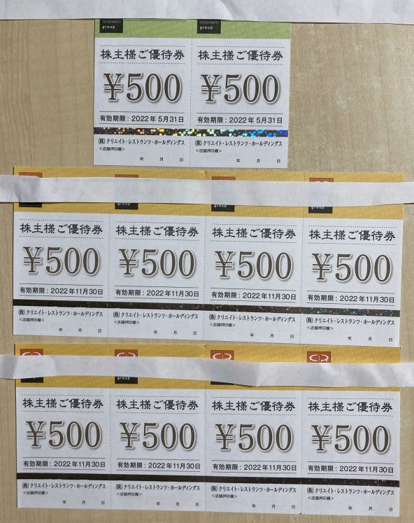 36枚 18000円分 クリエイトレストランツ 株主優待券 | www