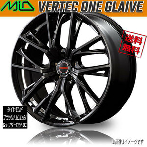 ホイール新品 1本のみ マルカ M.I.D VERTEC ONE GLAIVE Dブラック/RIMエッジ&UCDC 19インチ 5H114.3 8J+42 φ73 業販4本購入で送料無料