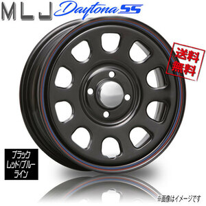 ホイール新品 1本のみ MLJ デイトナ SS ブラック レッド/ブルーライン DAYTONA 14インチ 4H100 5J+42 業販4本購入で送料無料