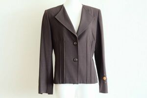  prompt decision * Ungaro ungaro jacket dense brown size 7 sleeve embroidery no color 707743