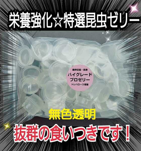 クワガタ、カブトムシの餌はコレ！ハイグレードプロゼリー【50個】食べやすいワイドカップ☆トレハロース強化！産卵促進・長寿効果抜群です