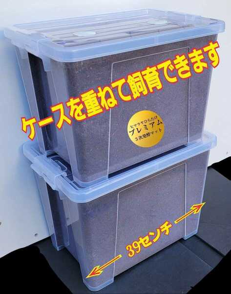 特大ケース付き【2セット】プレミアム発酵マット20L入り☆カブトムシ幼虫を入れるだけ☆大型成虫羽化できます☆コバエ防止特殊フィルター付