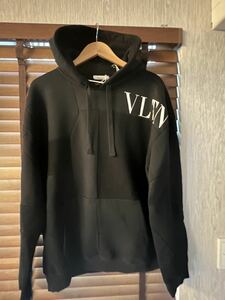  new goods valuable complete sale VALENTINO Valentino VLTN Logo cotton patchwork sweat Parker size L black 