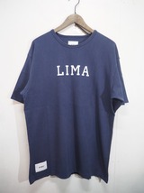 正規 21SS WTAPS ダブルタップス ACADEMY SS COTTON ロゴ Tシャツ 半袖 カットソー 211ATDT-CSM14 紺 L 本物 725M_画像1