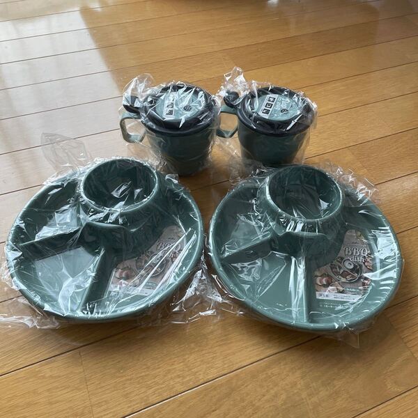 バーベキュー 行楽用 皿・コップset