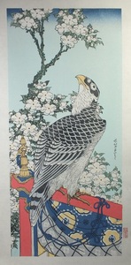 Art hand Auction ▲▽■Ryukodo■ Reproducción en madera del halcón de Hokusai Katsushika sobre flores de cerezo Cómpralo ahora△▼, Cuadro, Ukiyo-e, Huellas dactilares, otros