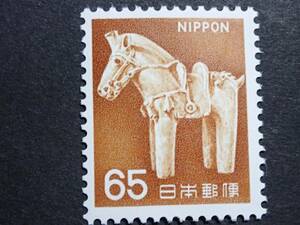 ◆ 新動植物国宝・1966年 はにわの馬 65円 NH極美品 ◆