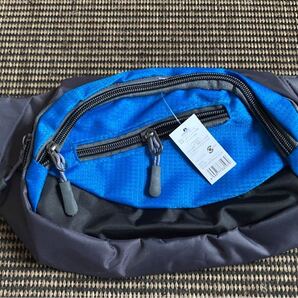 ウエストバック ボディバック ウエストポーチ 青×グレー 新品
