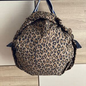 【感謝SALE】318 折りたたみ エコバッグ (小 )買い物袋 ヒョウ柄 シュパット風 ハンドメイド