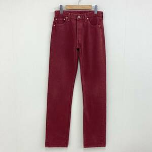 90s Levi's 501 後染め レッド エンジ デニムパンツ USA製 553刻印 W30 Levis リーバイス 赤 ジーンズ vintage 古着 アメリカ製 2040106