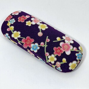 [ new goods / prompt decision / postage 300 jpy ] glasses case glasses storage fine pattern atelier compact hard case plum peace pattern Japanese style purple No.20804-2