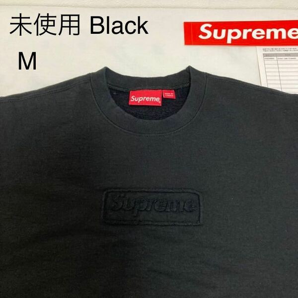 未使用 20ss Supreme Cutout Logo Crewneck Black size:M タグ、ステッカー付き Supreme Online 購入